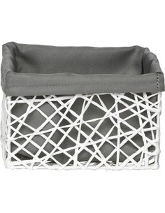 8419n10002 - panier gm papier 19x15x12 cm - blanc/tissu gris