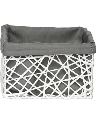 8419n10002 - panier gm papier 19x15x12 cm - blanc/tissu gris