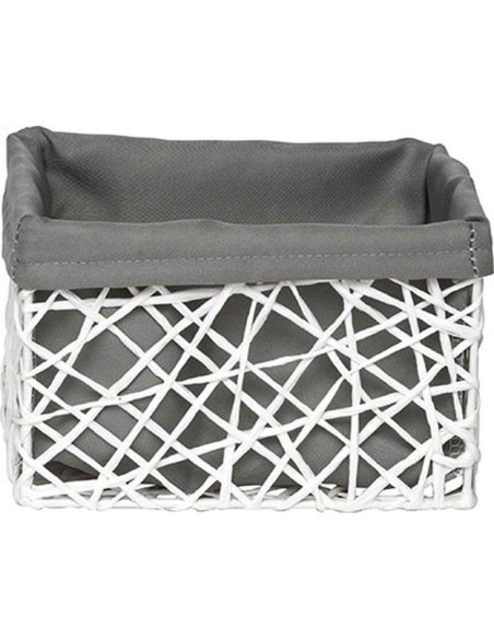 8419n10002 - panier gm papier 19x15x12 cm - blanc/tissu gris