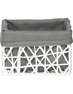 8419n10003 - panier mm papier 15,5x11x10 cm - blanc/tissu gris