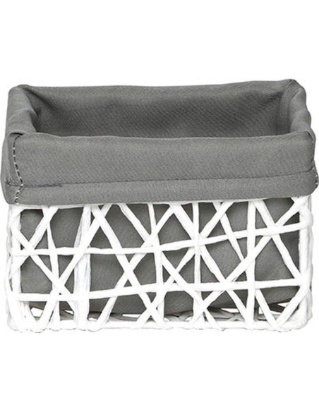 8419n10003 - panier mm papier 15,5x11x10 cm - blanc/tissu gris