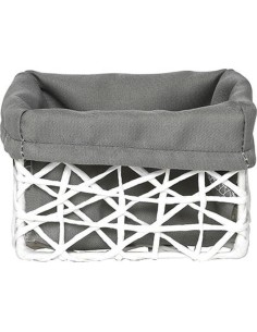8419n10004 - panier pm papier 12,5x8x8 cm - blanc/tissu gris