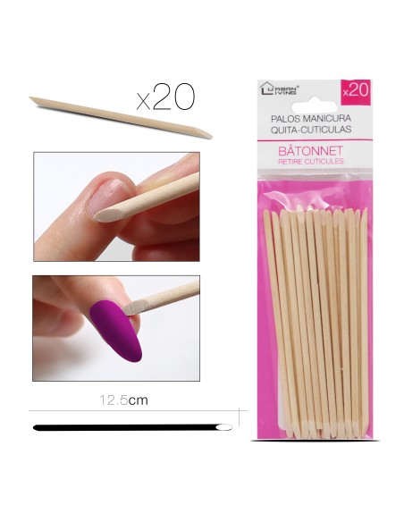 15628 - batonnet retire cuticules x 20  12,5 cm