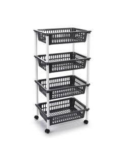1159522 - chariot-panier 4 étages gris foncé