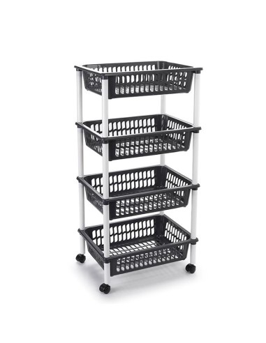 1159522 - chariot-panier 4 étages gris foncé