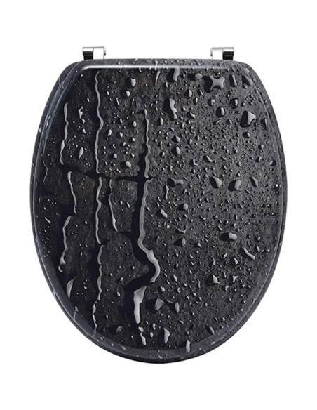 4109499 - abattant wc mdf 18 pouces attaches acier inoxydable 4 faces imprimees