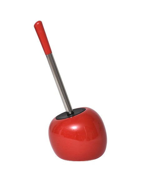 brosse wc dolomite forme boule - rouge