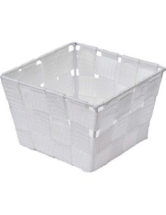 panier polyester 14x14x9 cm - blanc