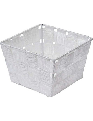 panier polyester 14x14x9 cm - blanc
