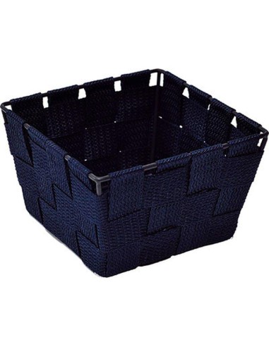 panier polyester 14x14x9 cm - bleu marine