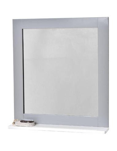 9905208-miroir mdf avec etagere - blanc/gris
