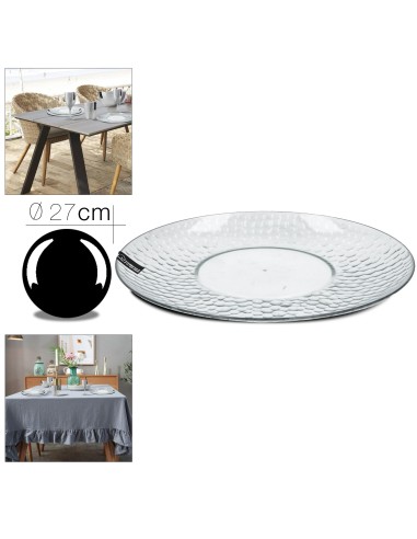 12145 - assiette plastique maia diam 27 x 3.5 cm