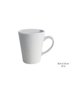 gresmu016 - mug conique blanc 32cl- gres