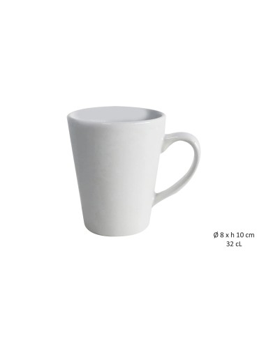 gresmu016 - mug conique blanc 32cl- gres