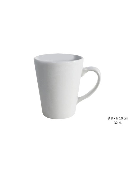 gresmu016 - mug conique blanc 32cl- gres
