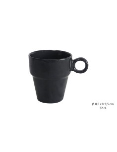 mug empilable gris anthracite 32cl- gres
