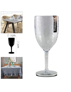 verre a pied plastique maia  diam 8 x h 20 cm