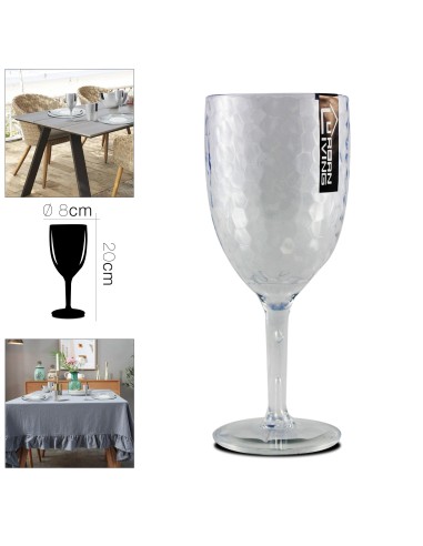 verre a pied plastique maia  diam 8 x h 20 cm