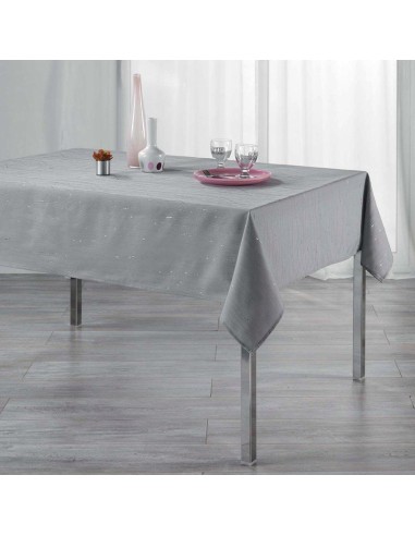 1722226-nappe rectangle 140 x 300 cm polyester applique filiane gris
