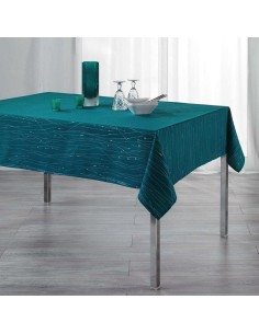 1722228-nappe rectangle 140 x 300 cm polyester applique filiane petrole