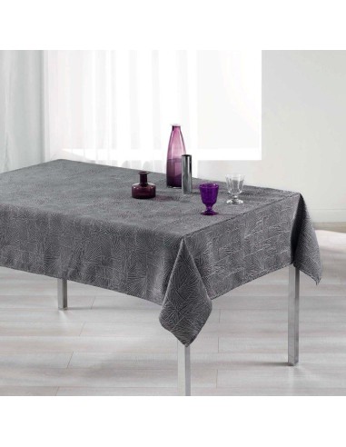 1722184-nappe rectangle 140 x 250 cm jacquard alisson anthracite