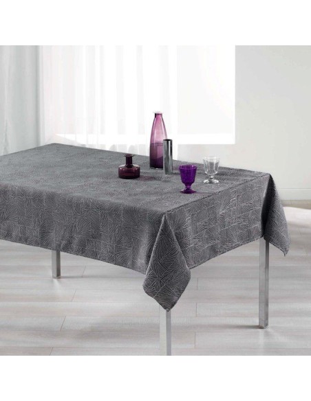 1722184-nappe rectangle 140 x 250 cm jacquard alisson anthracite