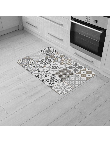 tapis rectangle 45 x 75 cm mousse imprimee salou naturel