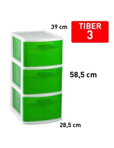 12167s7-bloc de rangement tiber 3 tiroirs verde tras f18