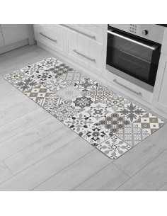 tapis rectangle 45 x 120 cm mousse imprimee salou naturel