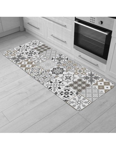 tapis rectangle 45 x 120 cm mousse imprimee salou naturel