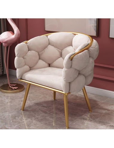 fauteuil anzio rose pieds or g062-78