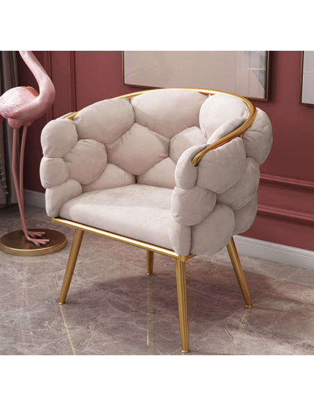 fauteuil anzio rose pieds or g062-78