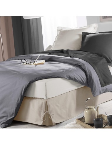 1642810- cache sommier nouettes 90 x 190 cm panama polycoton sommina naturel