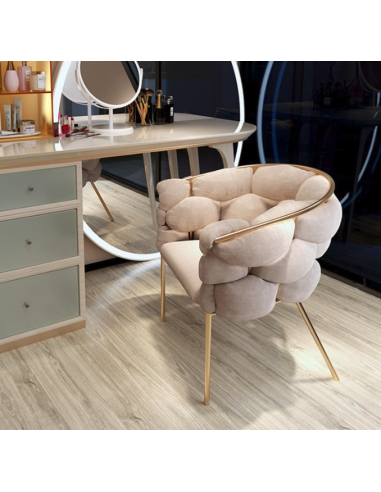 fauteuil anzio beige pieds or g062-03