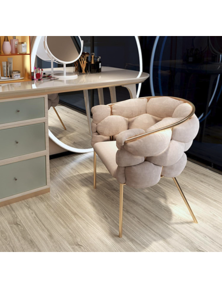 fauteuil anzio beige pieds or g062-03