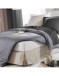 1642815- cache sommier nouettes 140 x 190 cm panama polycoton sommina naturel