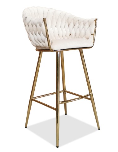 tabouret de bar forano rose pieds dore gs026-61