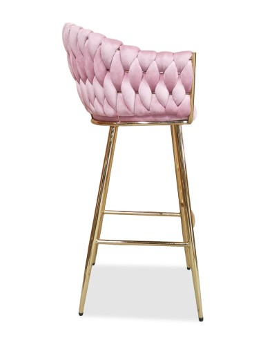 tabouret de bar forano beige pieds dore gs026-03