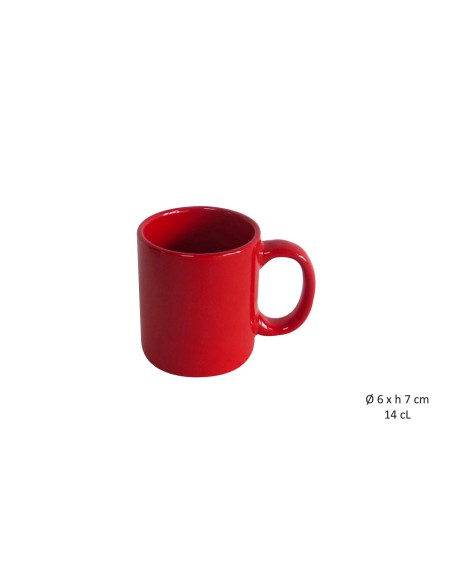 gresta014 - tasse cafe droite rouge 14cl- gres