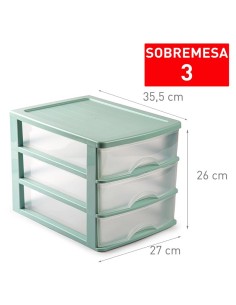 11124t2-bloc de rangement bureau 3 tiroirs verde 441 f18 jar