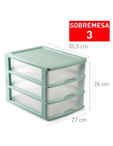 11124t2-bloc de rangement bureau 3 tiroirs verde 441 f18 jar