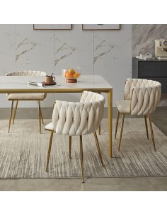 chaise pienza rose pieds dore gs026-61