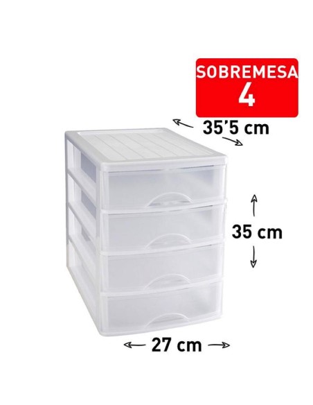 1116801 - bloc de rangement bureau 4 tiroirs blanc