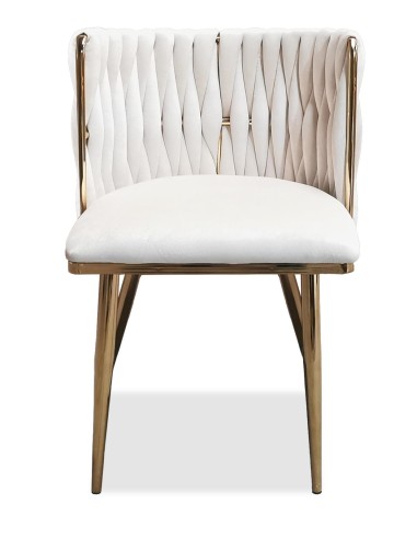 chaise pienza beige pieds dore gs026-03