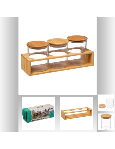 169194 - lot bocal x3 verre+bam 0,4l