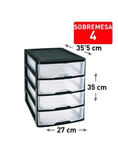 1116802 - bloc de rangement bureau 4 tiroirs noir