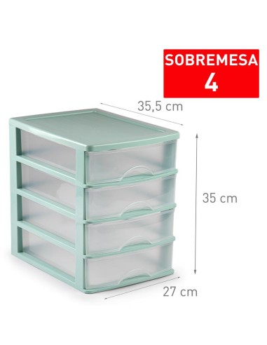 11168t2 - bloc de rangement bureau 4 tiroirs verde 441 f18 jar
