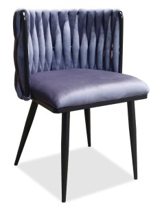 chaise pienza bleu pieds noir gs026-49