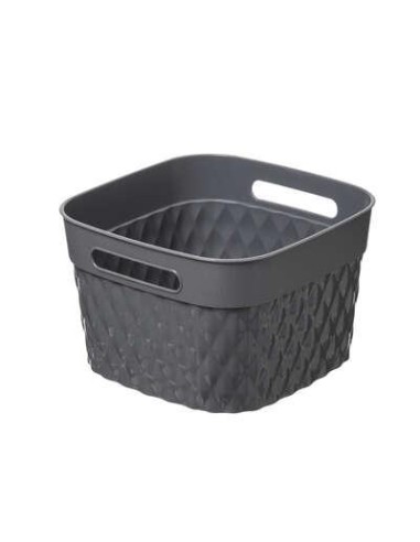174575h - panier carre 20x13 gris disco
