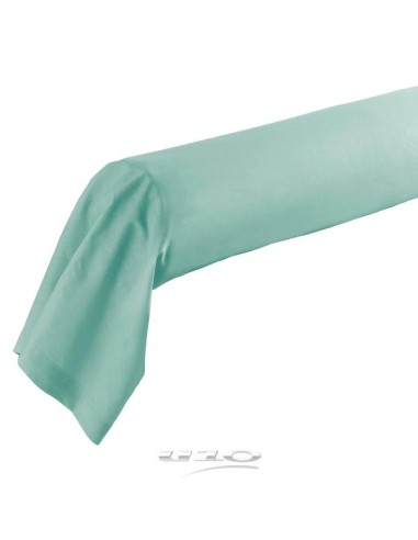 1642609-taie de traversin 85 x 185 cm uni 57 fils lina menthe +point bourdon